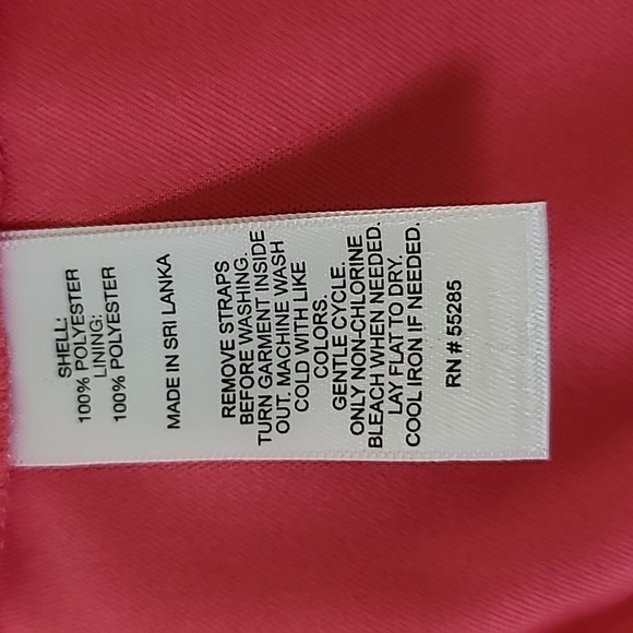 *NWT* EXPRESS Strap-Optional Flowy Orange-Red Lined Dress, size Medium - Picture 8 of 8